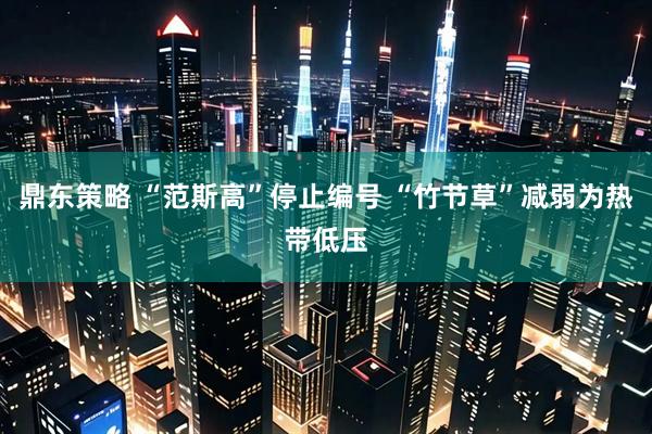 鼎东策略 “范斯高”停止编号 “竹节草”减弱为热带低压