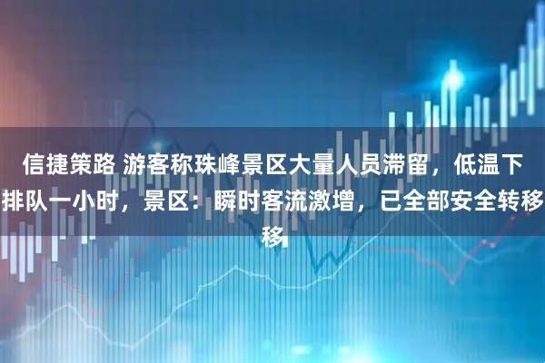 信捷策路 游客称珠峰景区大量人员滞留，低温下排队一小时，景区：瞬时客流激增，已全部安全转移