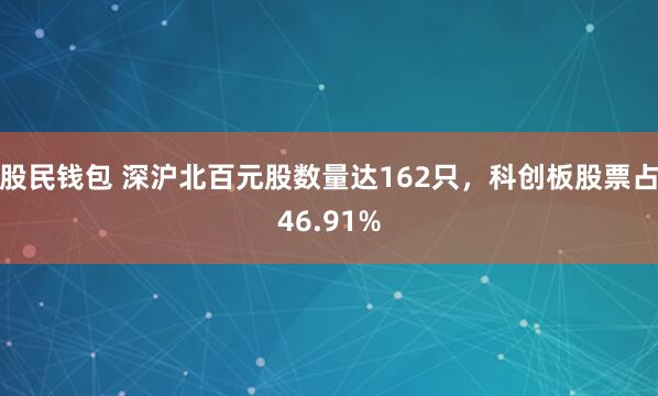 股民钱包 深沪北百元股数量达162只,科创板股票占46.91%
